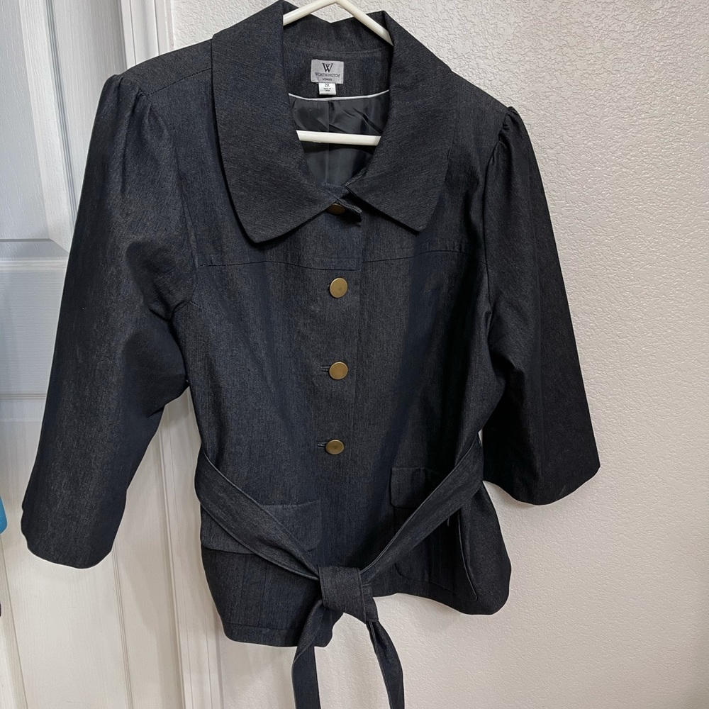 Worthington 3/4 Sleeves Button Up Denim Jacket